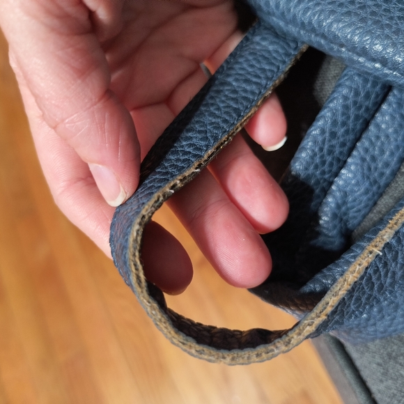 Adrienne Vittadini backpack purse, H 11"/L 13"/ W 5", navy and brown - Picture 12 of 16